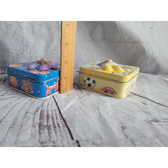 VTG Dana Kubick 2002 Stanley Cat Square Tins Birthday Party And Bed Time - Picture 6 of 10